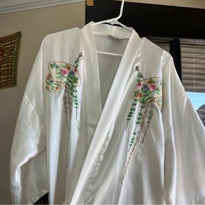 White vintage silk robe